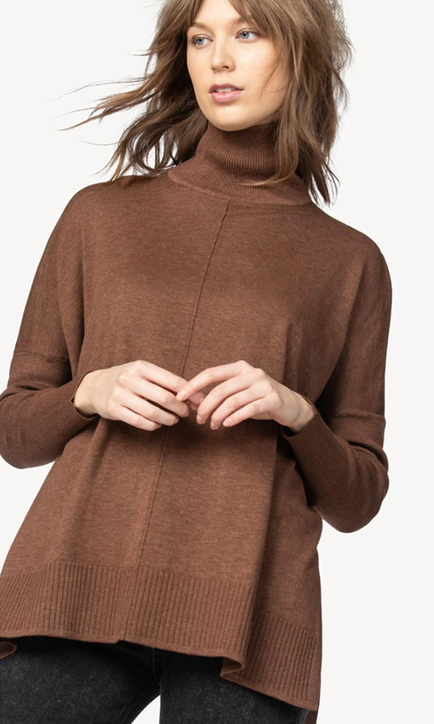 Oversized Turtleneck Sweater - Mink